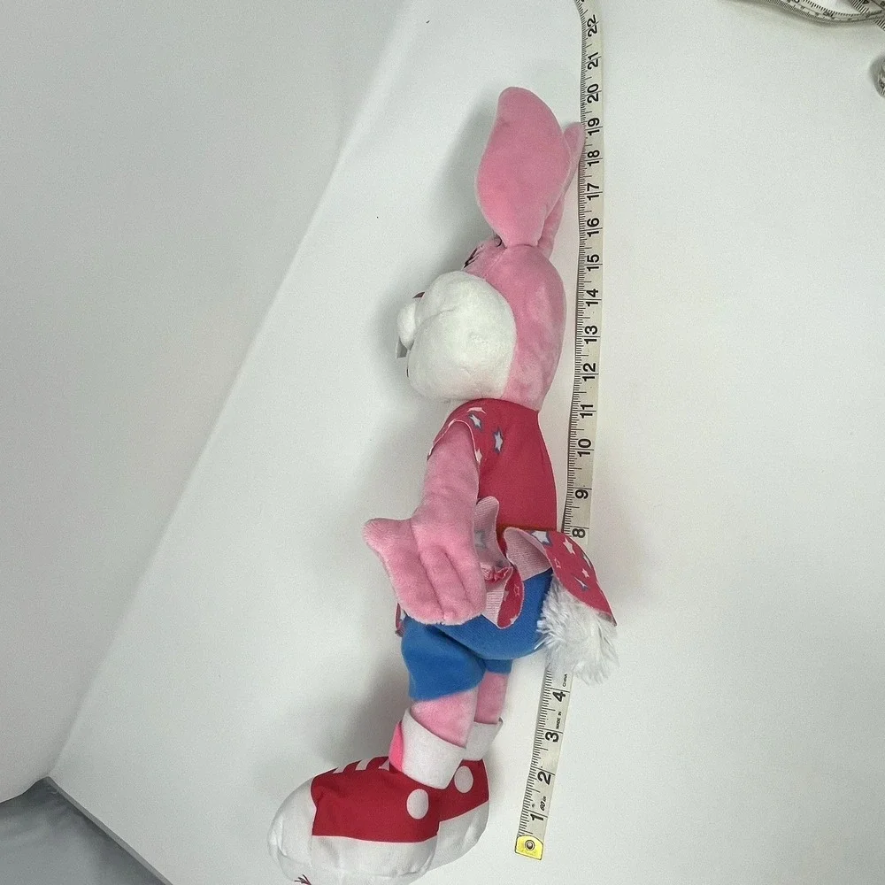 Parkdean Resorts Starland Krew Sparkle Plush Pink Bunny Rabbit Mascot Toy Crown